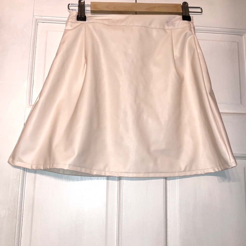 Cream leather skirt